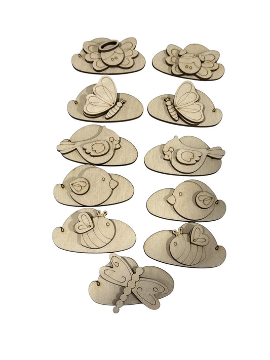 DIY Visitors From Heaven Hair Blank Hair Clip Pieces, Wood is Ready to Paint, Children, Toddler Clips, Angels, Cardinals, Birds