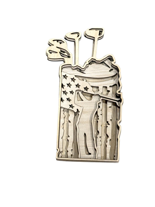 DIY Golfing Multilayered, Golf DIY, Golf bag Shelf Sitter, Golfer