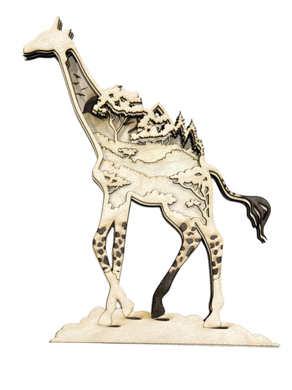 DIY 3-D Giraffe Multi Layered, DIY, Shelf Sitter, Giraffe, Zoo Animal