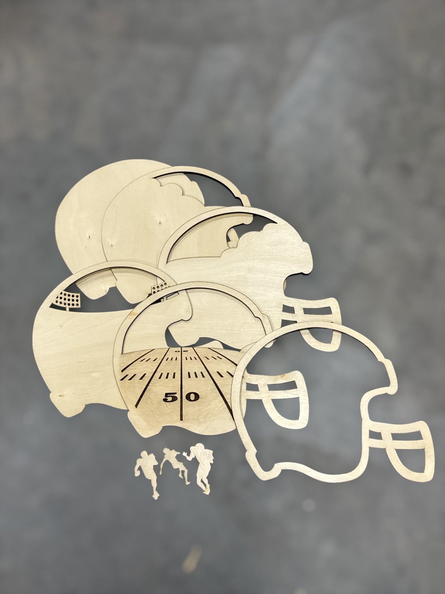 DIY Football Helmet Multilayered, Football DIY, Helmet Shelf Sitter, Football Players