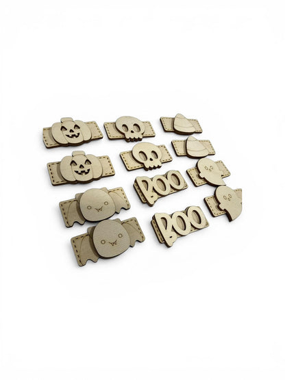 DIY Halloween Kids Hair Blank Hair Clip Pieces, Wood is Ready to Paint, Toddler, Boo, Ghosts, Pumpkin, Children