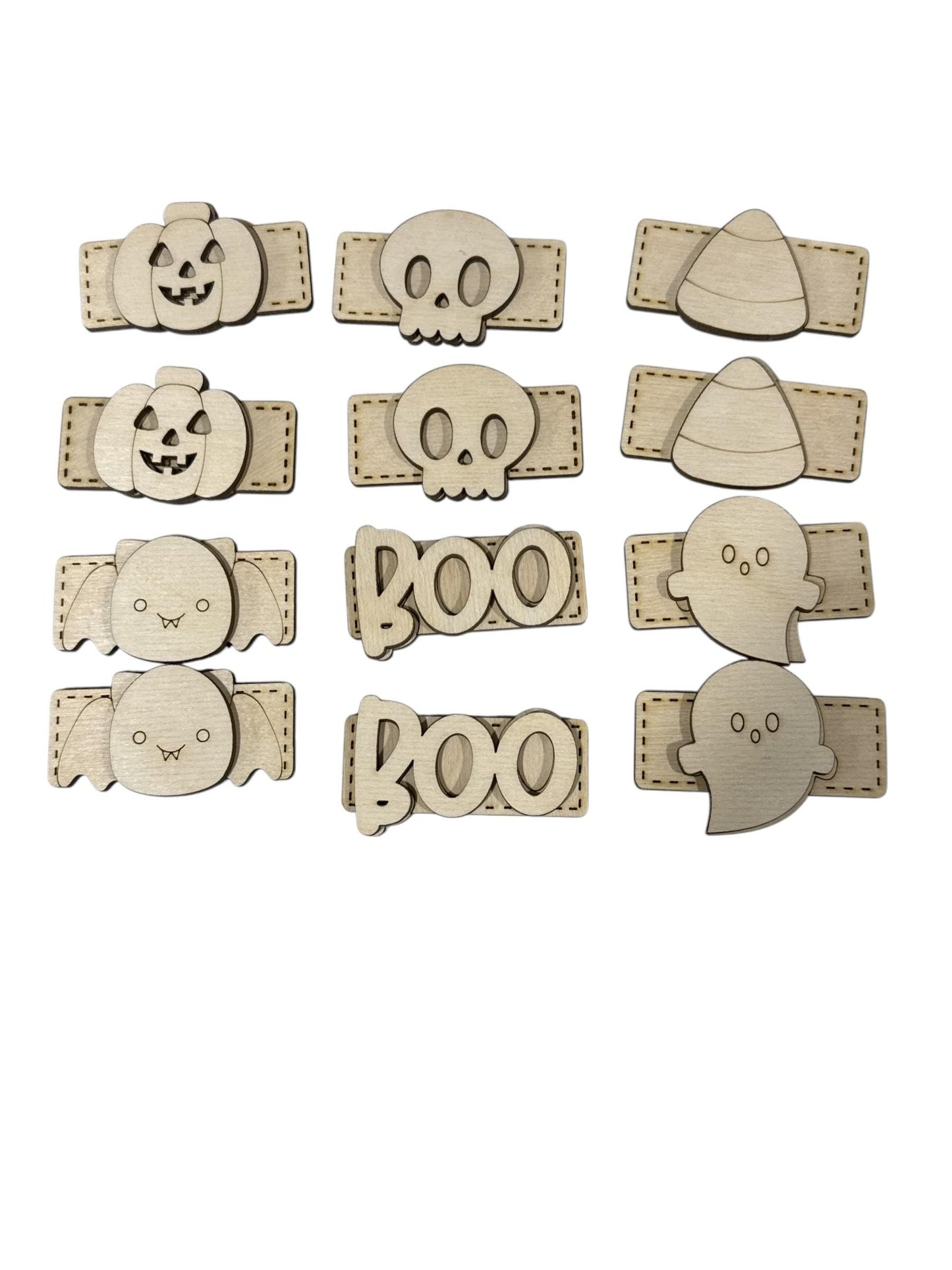 DIY Halloween Kids Hair Blank Hair Clip Pieces, Wood is Ready to Paint, Toddler, Boo, Ghosts, Pumpkin, Children