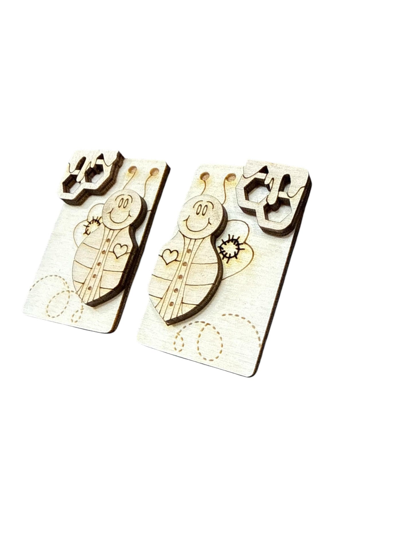 DIY Bumble Bee Wood Laser Blank Hair Clip 2", Unfinished Hair Clip, Wood is Ready to Paint, Laser Cut, Bee unfinished Claw Clip 2"