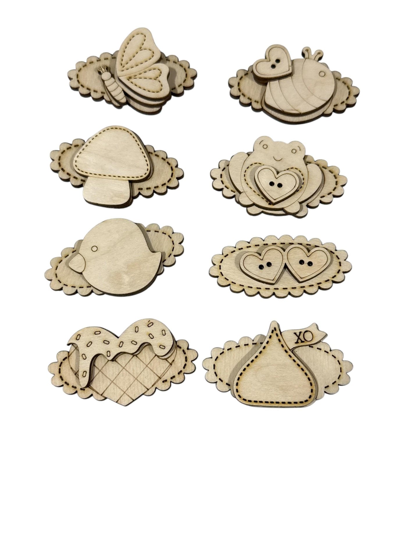 DIY Kids Everyday Hair Blank Hair Clip Pieces, Easter Hair Clip, Wood is Ready to Paint, Laser Cut, Toddler, Cupcake, Butterfly