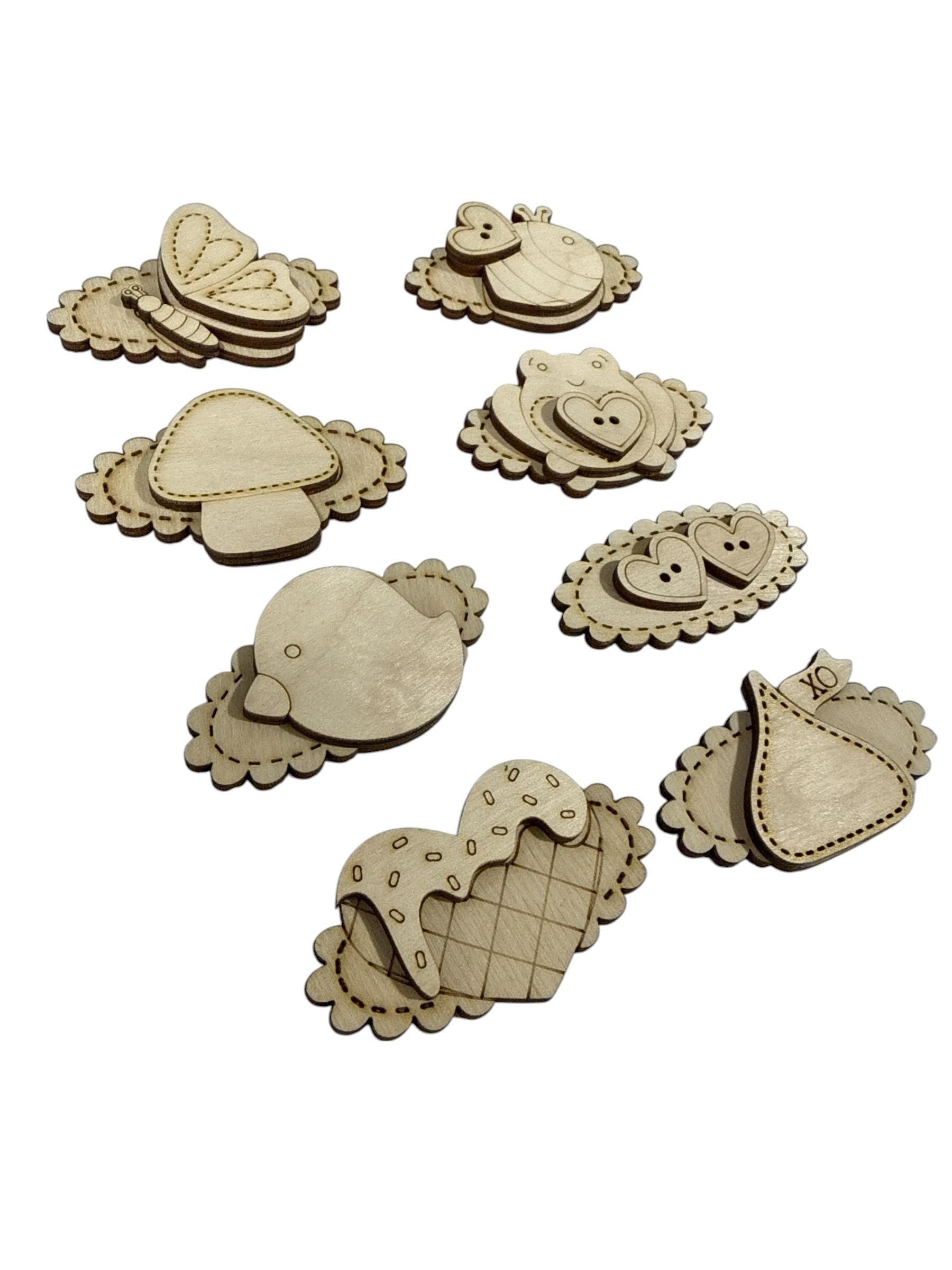 DIY Kids Everyday Hair Blank Hair Clip Pieces, Easter Hair Clip, Wood is Ready to Paint, Laser Cut, Toddler, Cupcake, Butterfly
