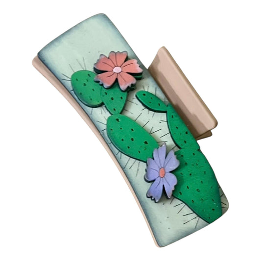 DIY Cactus Flower Hair Clip Pieces: Unfinished Laser Cut Blanks, Cactus Flowers, Cactus