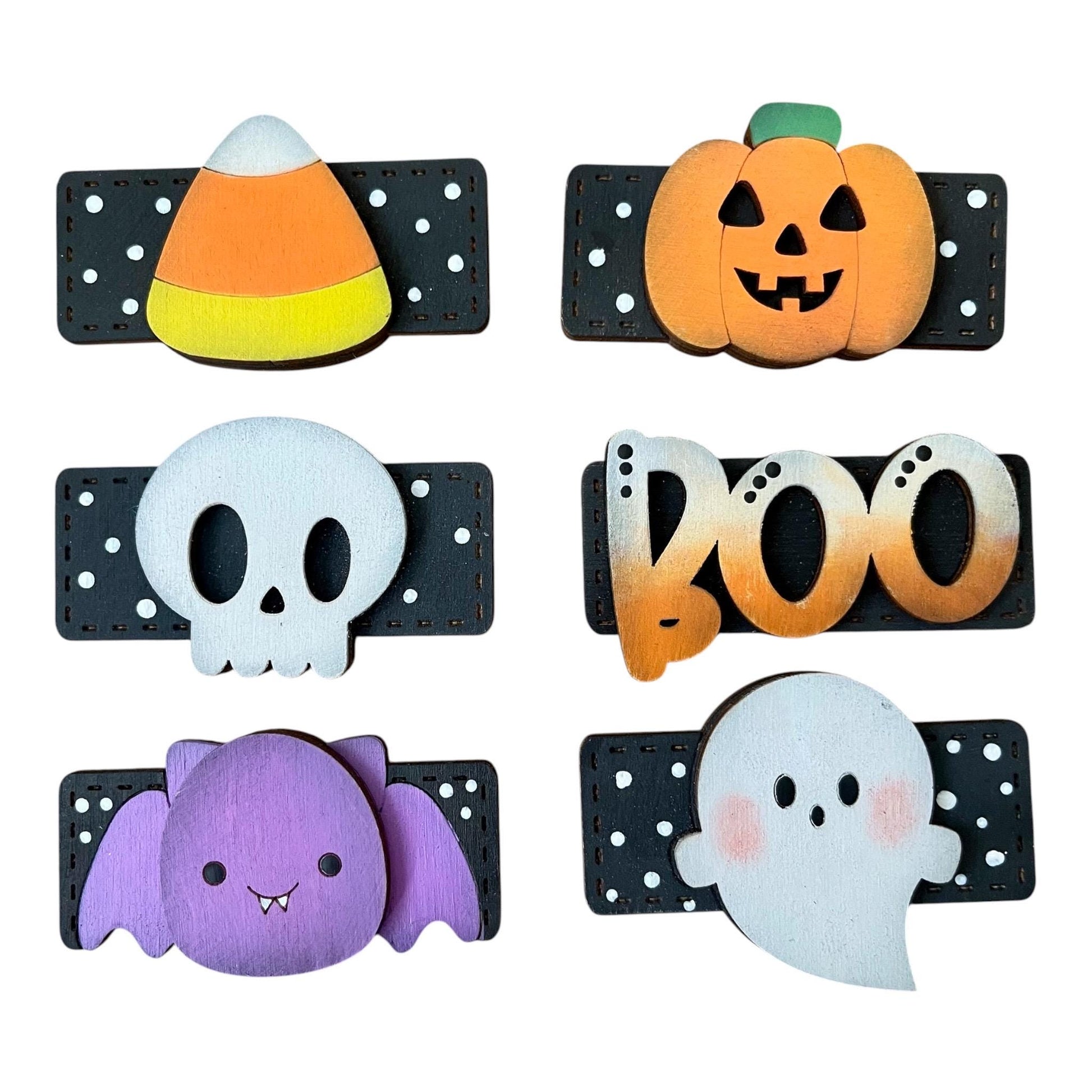 DIY Single Halloween Kids Hair Blank Hair Clip Pieces, Wood is Ready to Paint, Toddler, Boo, Ghosts, Pumpkin, Children