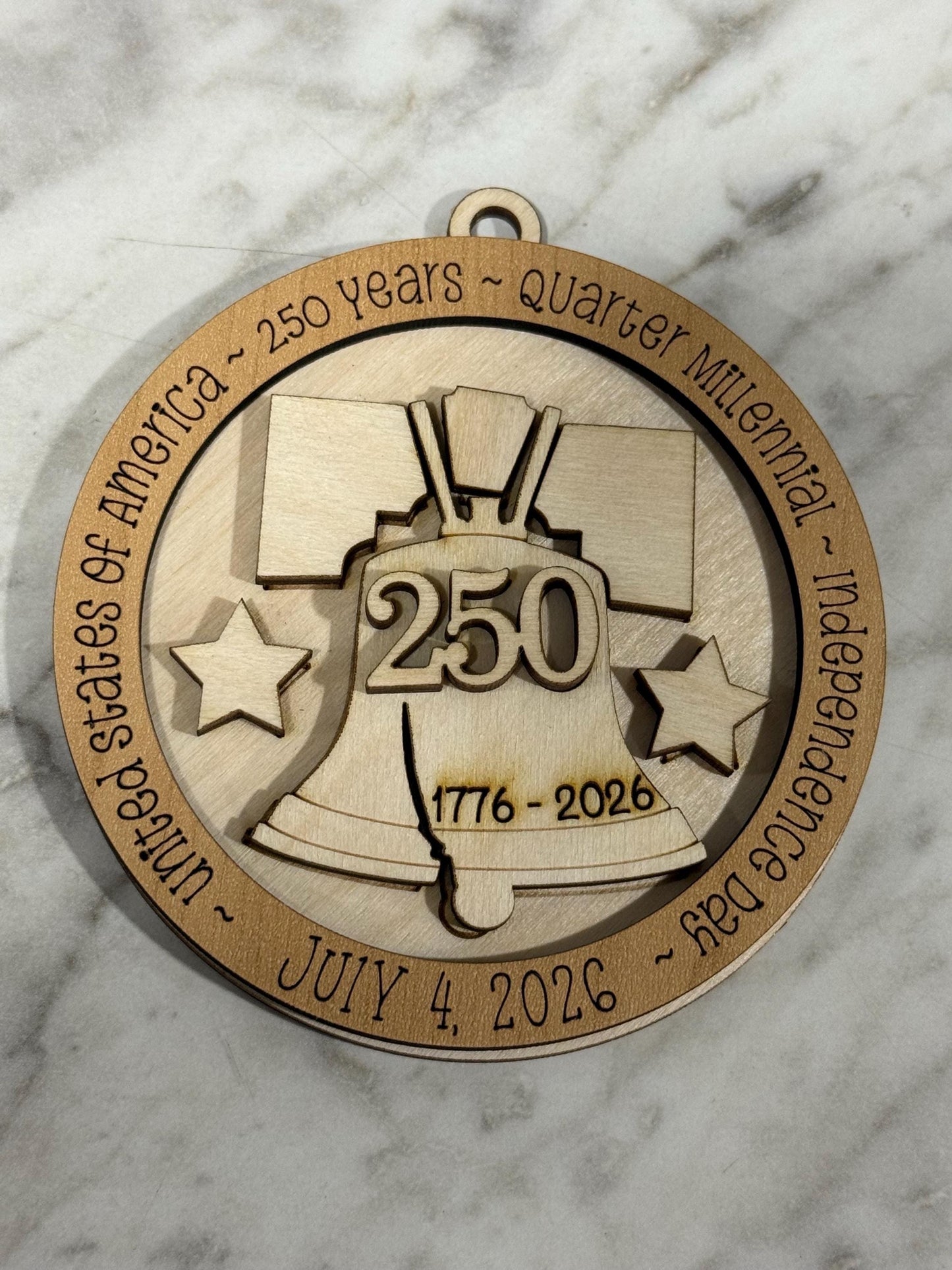 DIY America 250th Independence Day Ornament, Unfinished America Ornament