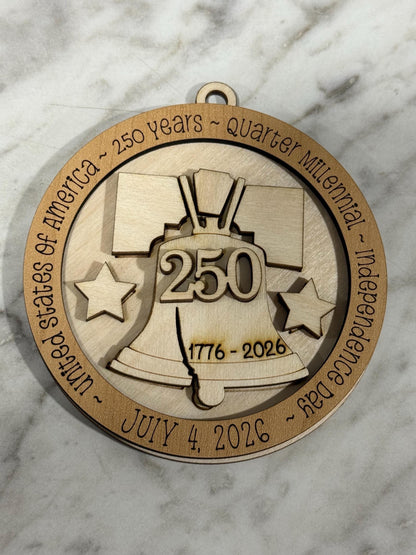 DIY America 250th Independence Day Ornament, Unfinished America Ornament