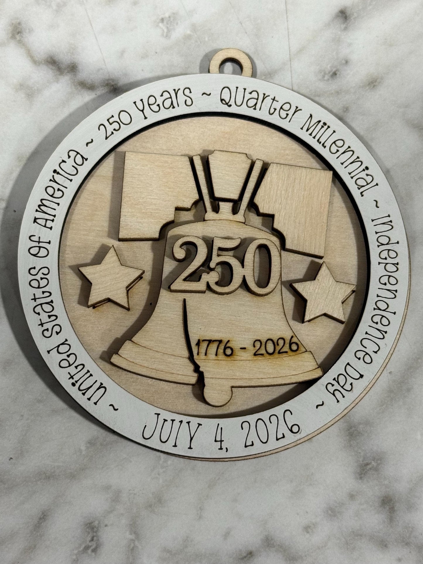 DIY America 250th Independence Day Ornament, Unfinished America Ornament