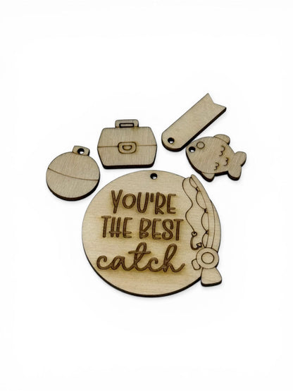 DIY Keychain Father's Day, Golf Keychain, Fishing Keychain, Unfinished, Paint your own