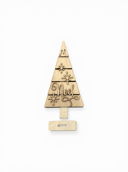 DIY Classic Christmas Trees, Unfinished Tree, Believe, Merry, Noel Christmas Trees