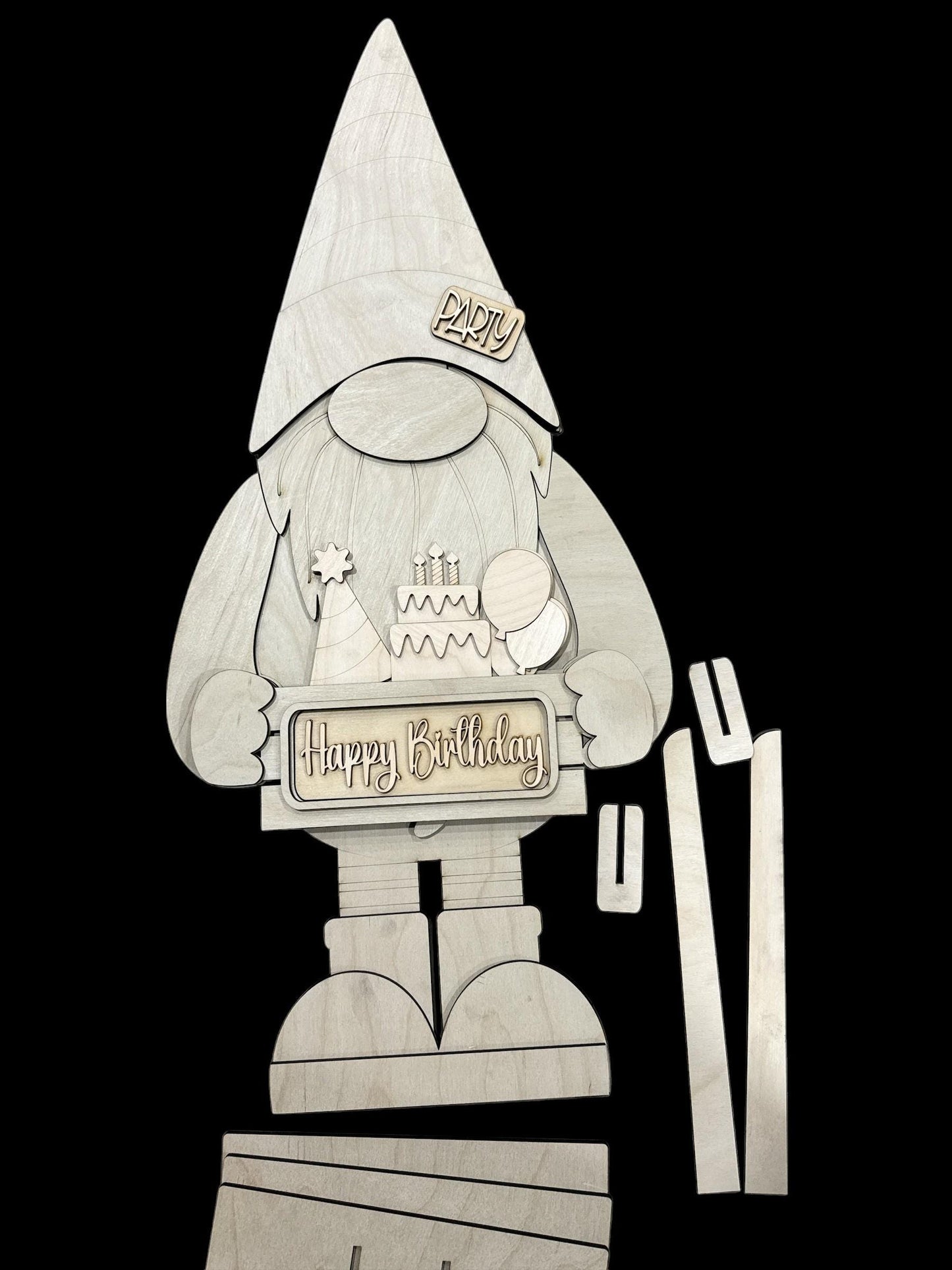 DIY Standing Gnome 33" Tall, Interchangeable Fits Truck Inserts, Interchangeable Gnome, Laser, Seasonal add on