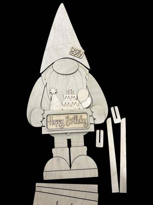 DIY Standing Gnome 33" Tall, Interchangeable Fits Truck Inserts, Interchangeable Gnome, Laser, Seasonal add on
