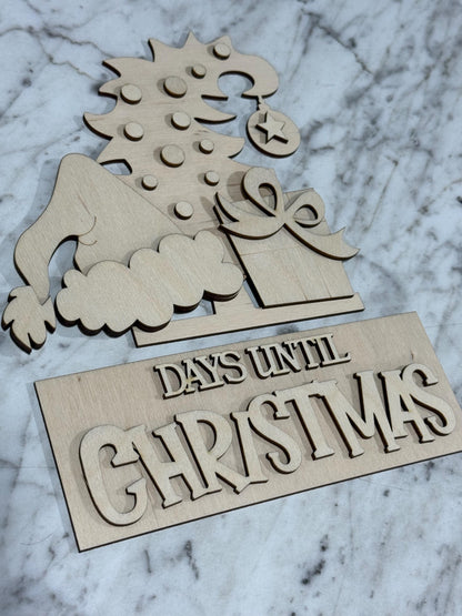 DIY Whimsical Christmas Advent Interchangeable Inserts, Countdown, Unfinished, Inserts Only, Tree Countdown