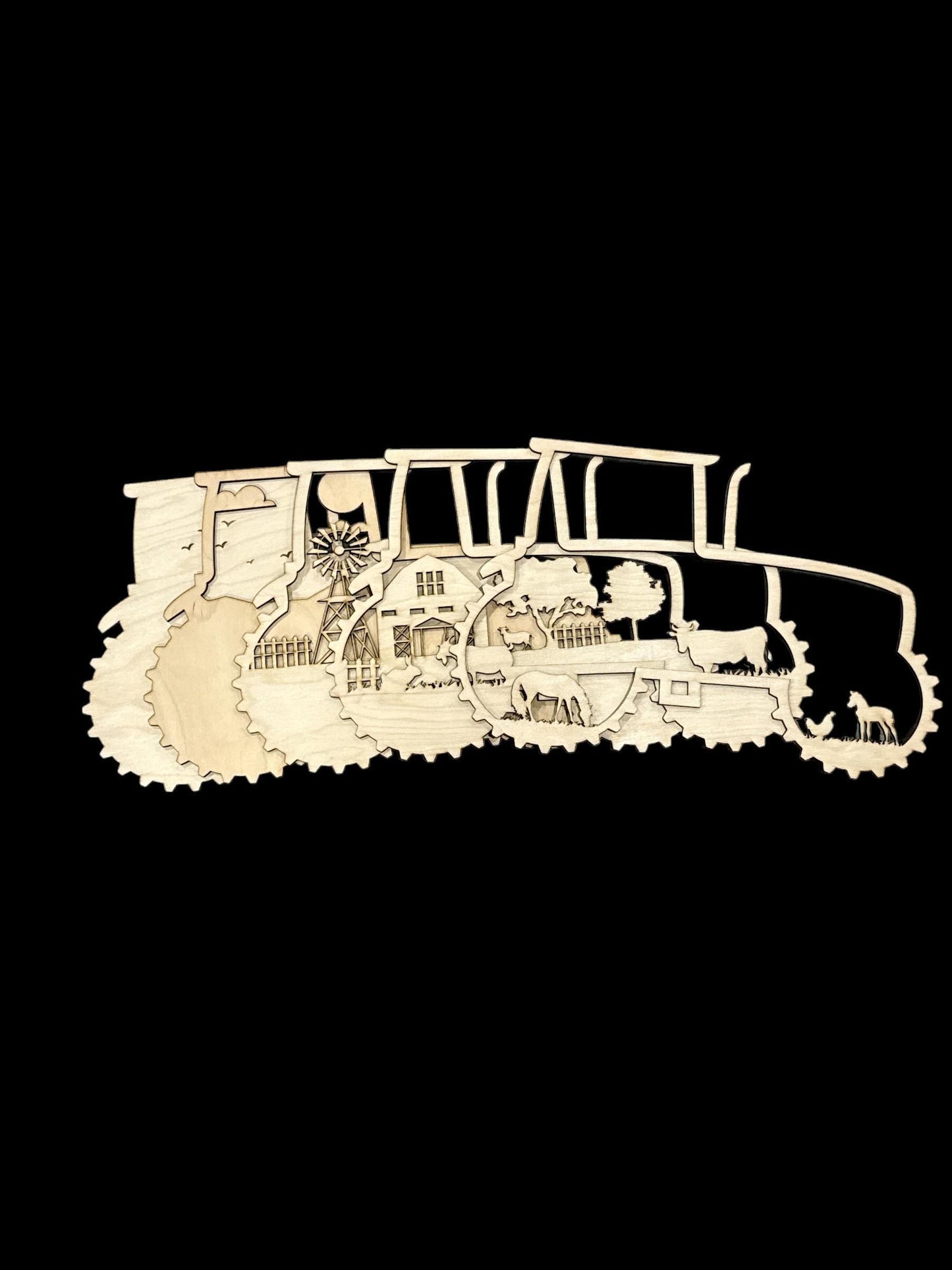 DIY Multi Layered 3D Tractor, Unfinished 3D Tractor, Wood DIY