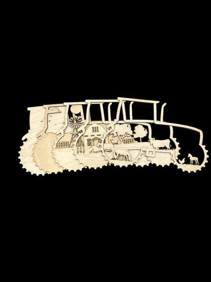 DIY Multi Layered 3D Tractor, Unfinished 3D Tractor, Wood DIY