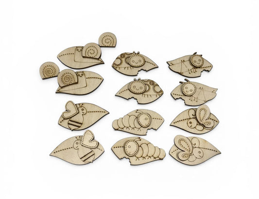 DIY Summer Bugs Kids Hair Blank Hair Clip Pieces, Bee, Wood is Ready to Paint, Toddler, Girl, Catipillar Summer, Kids Hair Clips