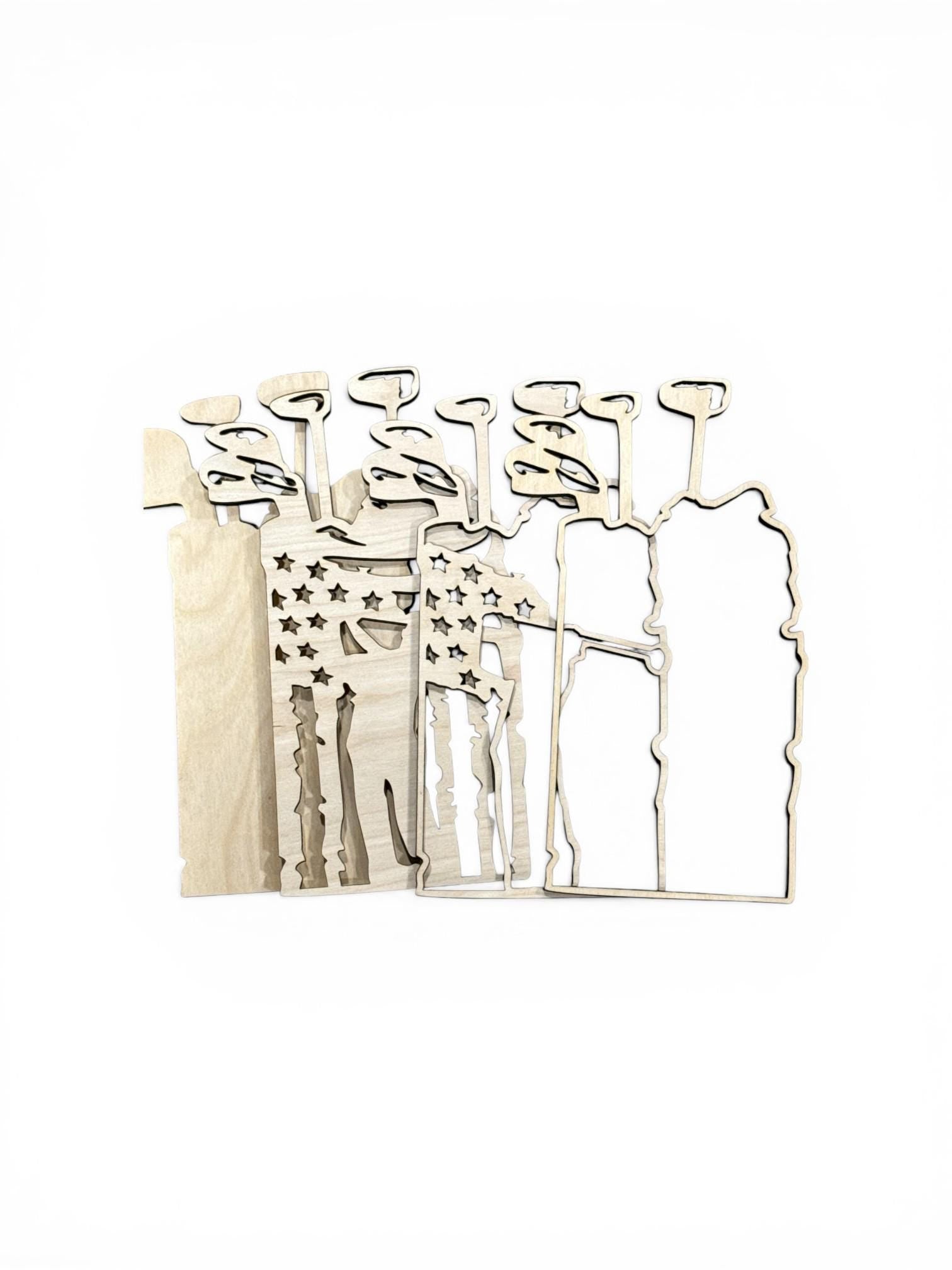 DIY Golfing Multilayered, Golf DIY, Golf bag Shelf Sitter, Golfer