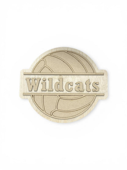 DIY Volleyball Wooden Name Cut out for DIY Decor, Personalized Wooden Name Sign, Laser Cut Wood Names Kids Room, Unfinished