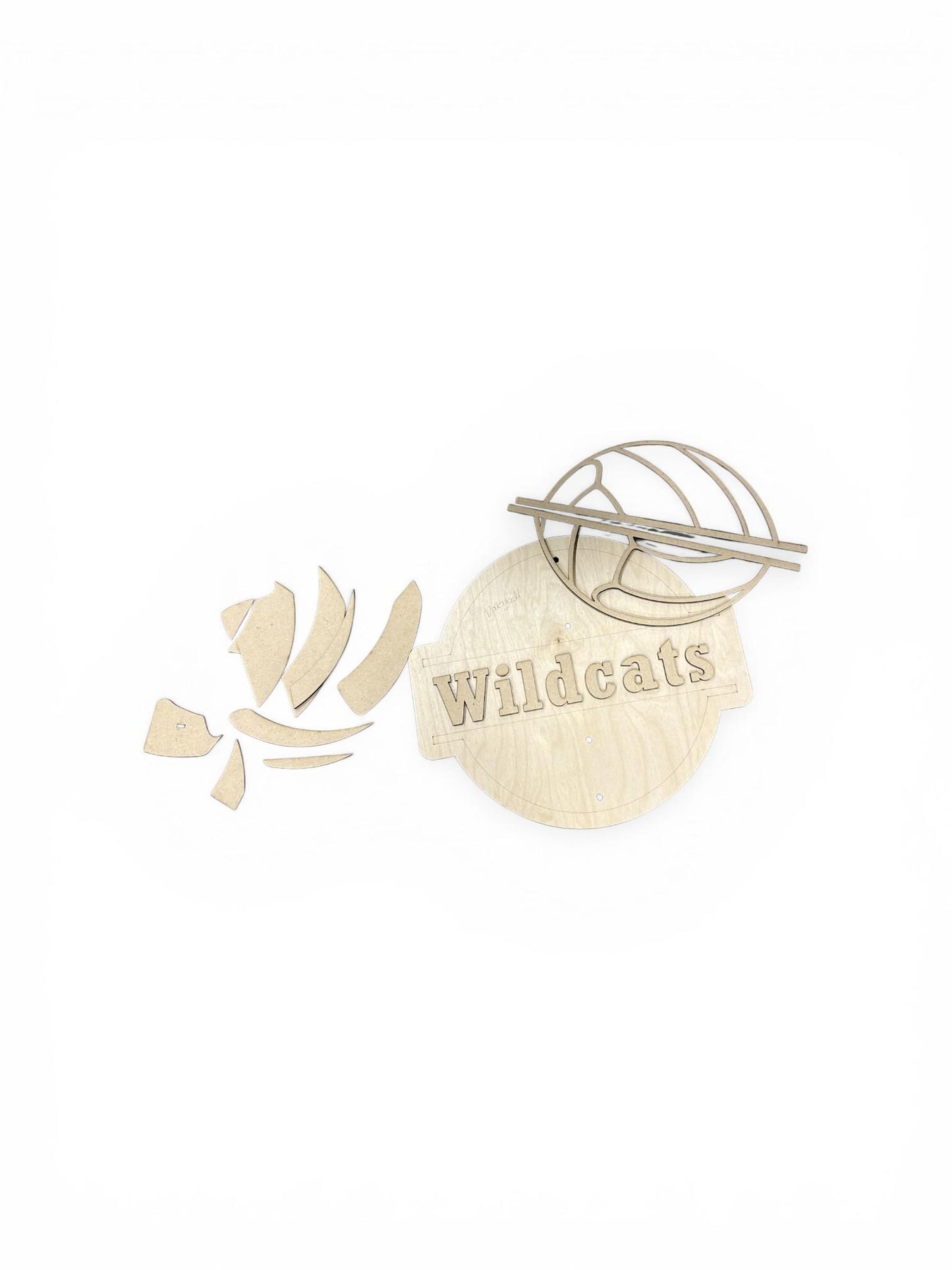 DIY Volleyball Wooden Name Cut out for DIY Decor, Personalized Wooden Name Sign, Laser Cut Wood Names Kids Room, Unfinished