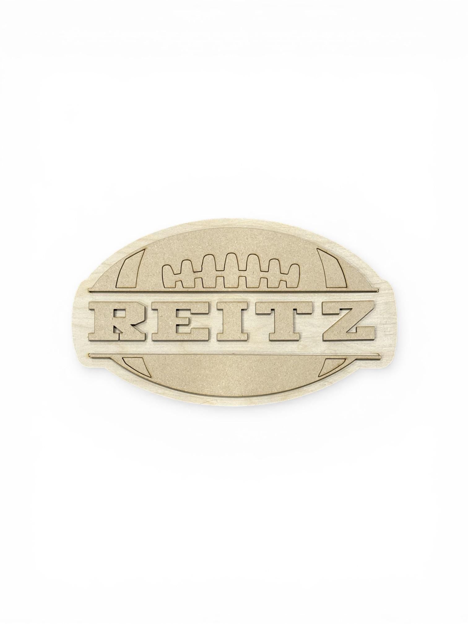 DIY Football Wooden Name Cut out for DIY Decor, Personalized Wooden Name Sign, Laser Cut Wood Names Kids Room, Unfinished