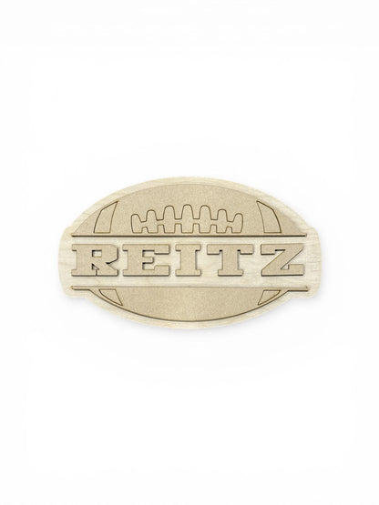 DIY Football Wooden Name Cut out for DIY Decor, Personalized Wooden Name Sign, Laser Cut Wood Names Kids Room, Unfinished