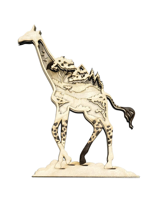 DIY 3-D Giraffe Multi Layered, DIY, Shelf Sitter, Giraffe, Zoo Animal