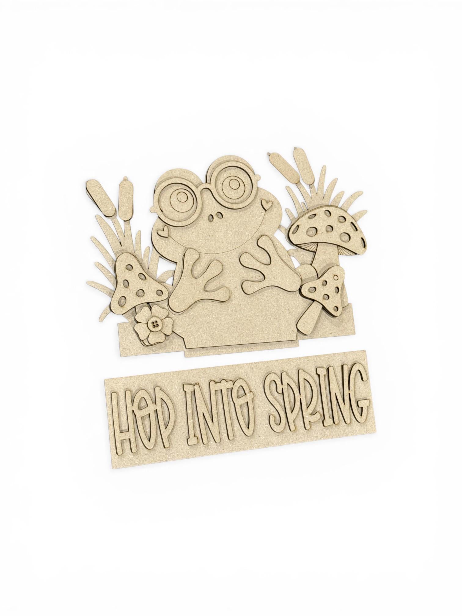 DIY Hop Into Spring Interchangeable Window Insert Kit, Spring Frog, Spring