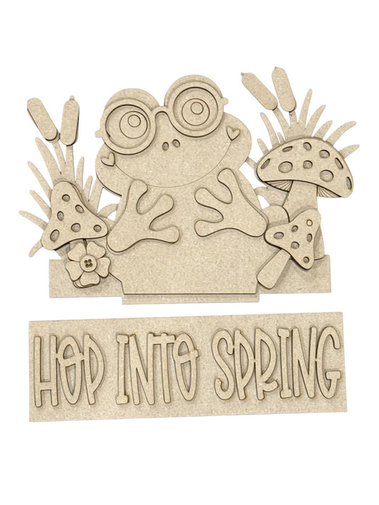 DIY Hop Into Spring Interchangeable Window Insert Kit, Spring Frog, Spring