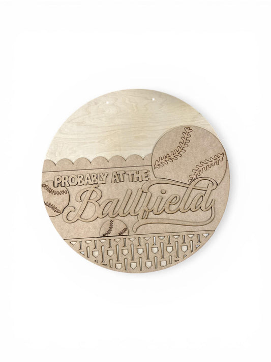 DIY Probably at the Ballfield: Unfinished DIY Craft Project, Home Door Hanger, Sports Door hanger