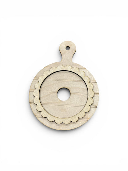DIY Mini Round Breadboard Interchangeable Frame, Fits 3" Inserts, DIY Seasonal Deco