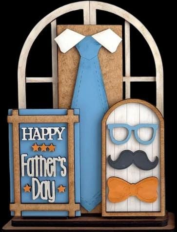 DIY Father's Day Trio Interchangeable Inserts, Holiday Display, Unfinished, Inserts Only, Trio Insert