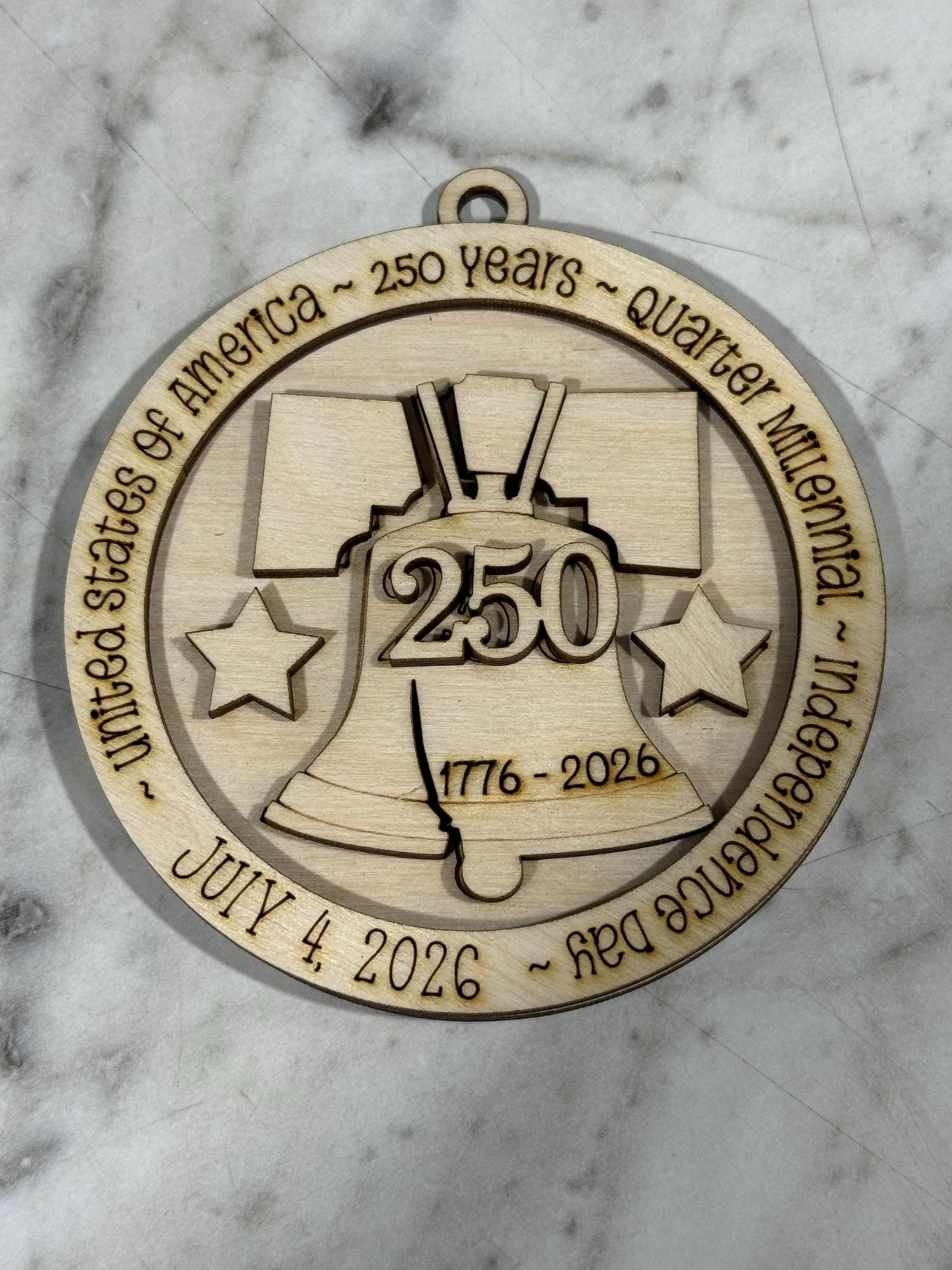 DIY America 250th Independence Day Ornament, Unfinished America Ornament