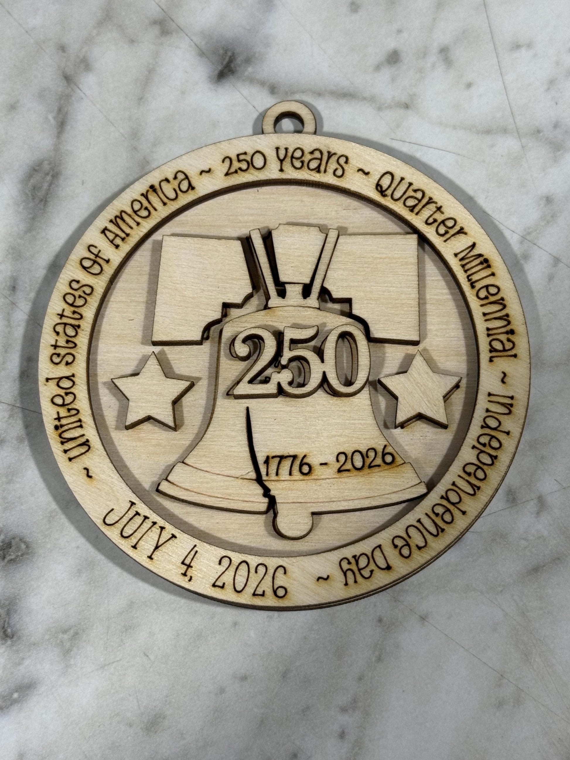 DIY America 250th Independence Day Ornament, Unfinished America Ornament