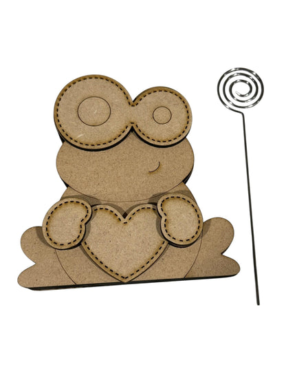 DIY Frog or Mushroom Card Holder Set, Spring, Frog, Mushroom, Summer, Picture, Place Setting, Shelf Sitter, Unfinished