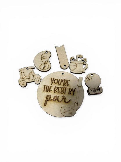 DIY Keychain Father's Day, Golf Keychain, Fishing Keychain, Unfinished, Paint your own