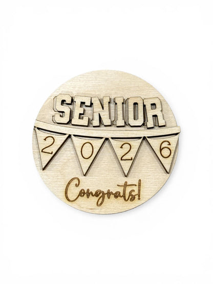 DIY Graduation 3" rounds, Rounds DIY Bundle: Unfinished Interchangeable Sign Add-Ons, Graduation Inserts for 3" or 6"
