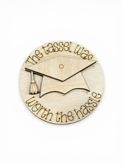 DIY Graduation 3" rounds, Rounds DIY Bundle: Unfinished Interchangeable Sign Add-Ons, Graduation Inserts for 3" or 6"