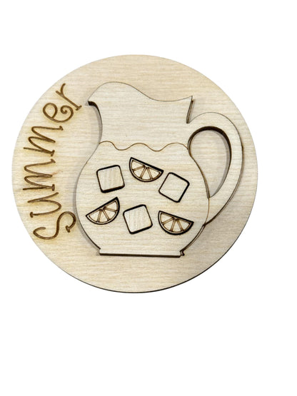 DIY Seasonal Home 3" rounds, Rounds DIY: Unfinished Interchangeable Sign Add-Ons,Summer, Spring, Summer, Hello for 3" or 6"