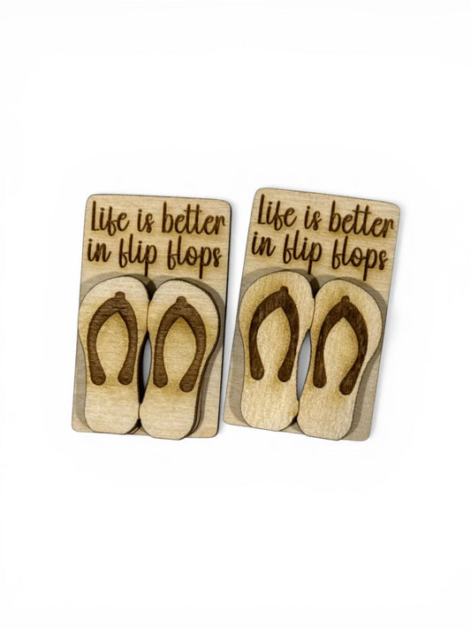 DIY Life is better with Flip Flops Laser Blank Hair Clip 2", Unfinished Hair Clip, Laser Cut, Flip Flops Claw Clip 2"
