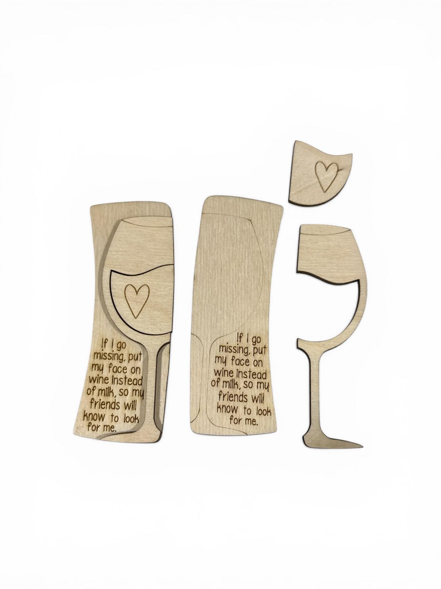 DIY If I go missing Wine Claw Clip Pieces: Unfinished Wood Laser Cut Blanks, Wine Lovers