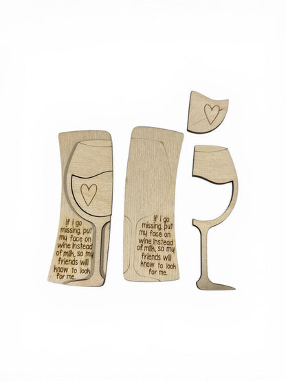 DIY If I go missing Wine Claw Clip Pieces: Unfinished Wood Laser Cut Blanks, Wine Lovers