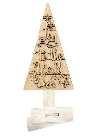 DIY Classic Christmas Trees, Unfinished Tree, Believe, Merry, Noel Christmas Trees