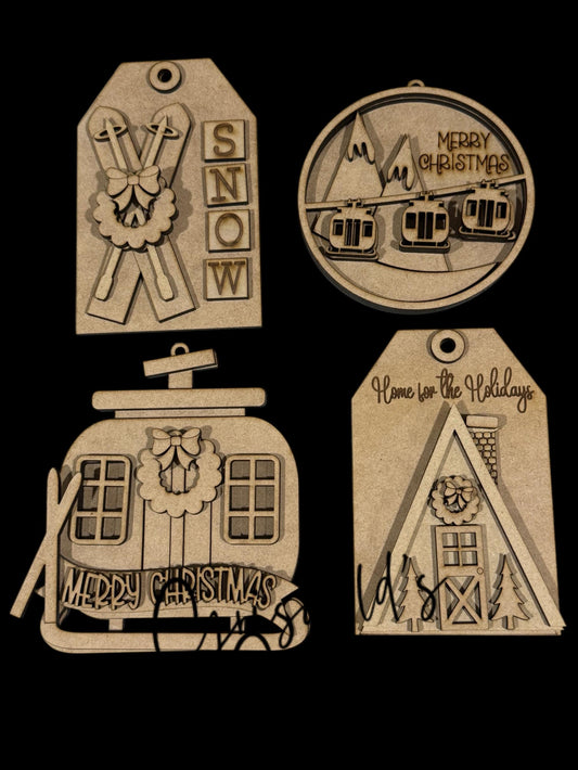 DIY Winter Ski Lodge Ornament, Gondola, Christmas Decor, Ski Lodge, Cabin Decor
