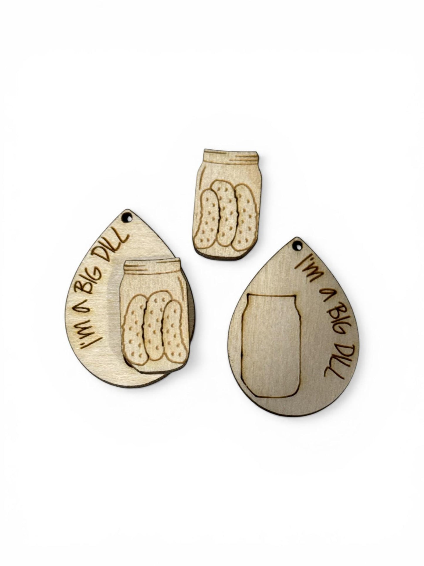 DIY I'm kind of a big dill Earrings: Unfinished Wood Pickle Earrings, Dill Pickle Earrings