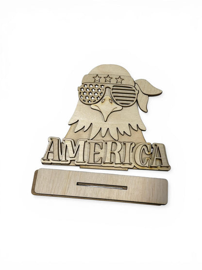DIY Bald Eagle America DIY Word Shelf Sitter, July 4th, USA, America Eagle