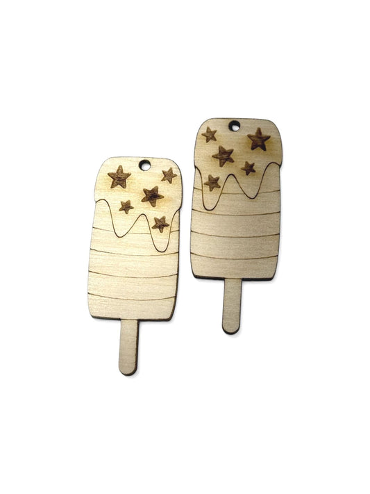 DIY Flag Popsicle Wooden Earrings: Engraved Birch Blanks, Memorial