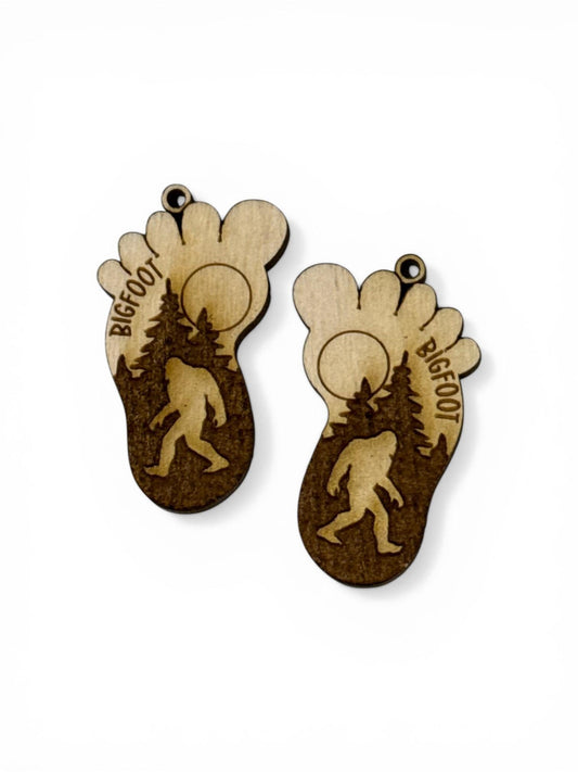 DIY Big Foot Earrings: Unfinished Wood Big Foot Earrings, Unfinished Earring