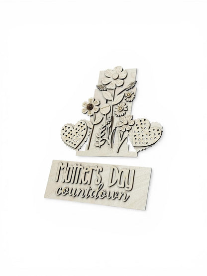 DIY Mother's Day Advent Interchangeable Inserts, Countdown, Unfinished, Inserts Only, Flowers Mom's Day